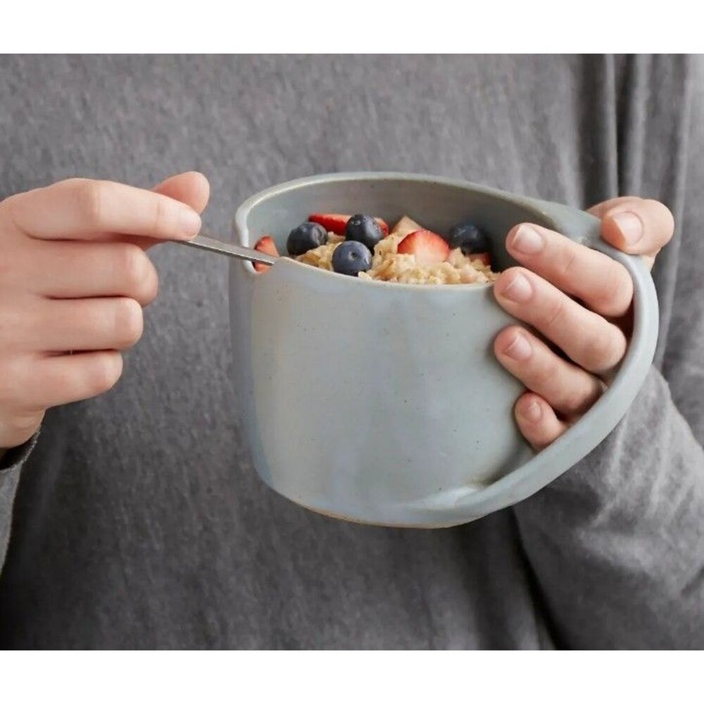 Maggy Ames Handwarmer Oatmeal  Bowl Stonewear Blue